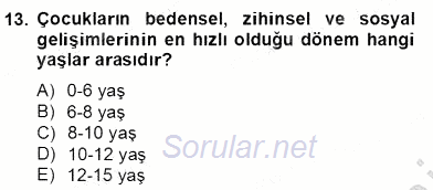 Okulöncesinde Materyal Geliştirme 2012 - 2013 Dönem Sonu Sınavı 13.Soru
