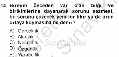 Okulöncesinde Materyal Geliştirme 2012 - 2013 Dönem Sonu Sınavı 14.Soru