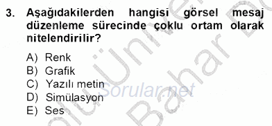 Okulöncesinde Materyal Geliştirme 2012 - 2013 Dönem Sonu Sınavı 3.Soru