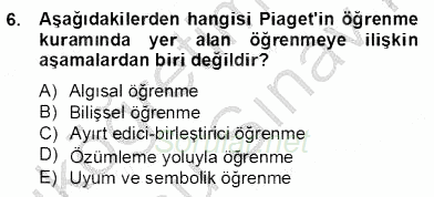 Okulöncesinde Materyal Geliştirme 2012 - 2013 Dönem Sonu Sınavı 6.Soru