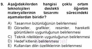 Okulöncesinde Materyal Geliştirme 2012 - 2013 Dönem Sonu Sınavı 9.Soru