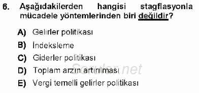 Maliye Politikası 1 2012 - 2013 Dönem Sonu Sınavı 6.Soru