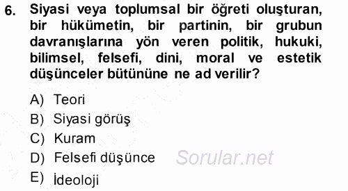 Endüstri İlişkileri 2013 - 2014 Ara Sınavı 6.Soru