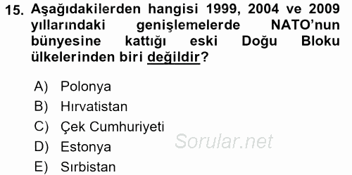 Strateji ve Güvenlik 2017 - 2018 Dönem Sonu Sınavı 15.Soru