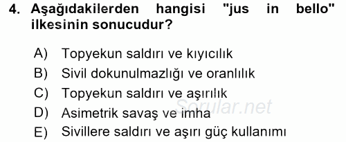 Strateji ve Güvenlik 2017 - 2018 Dönem Sonu Sınavı 4.Soru