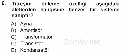 Sayısal Fotoğraf Makineleri 2012 - 2013 Ara Sınavı 6.Soru