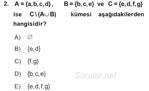 Matematik 1 2016 - 2017 3 Ders Sınavı 2.Soru