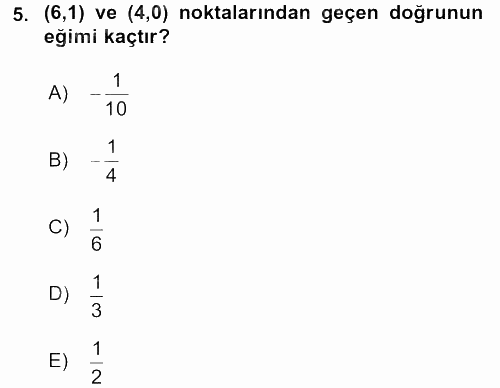 Matematik 1 2016 - 2017 3 Ders Sınavı 5.Soru