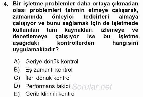 Genel İşletme 2016 - 2017 Dönem Sonu Sınavı 4.Soru