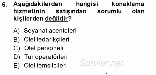 Satış Teknikleri 2014 - 2015 Ara Sınavı 6.Soru