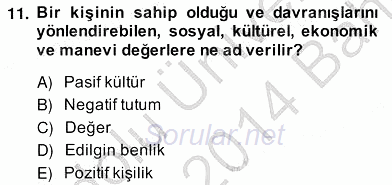 Pazarlama İlkeleri 2013 - 2014 Ara Sınavı 11.Soru