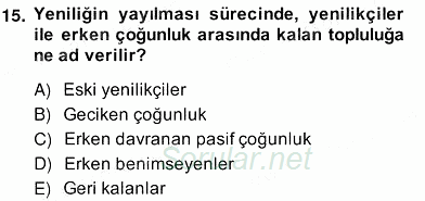 Pazarlama İlkeleri 2013 - 2014 Ara Sınavı 15.Soru