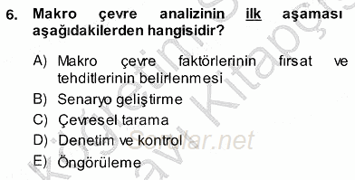 Pazarlama İlkeleri 2013 - 2014 Ara Sınavı 6.Soru