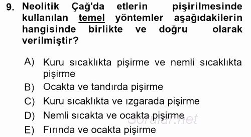 Gastronomi Tarihi 2015 - 2016 Ara Sınavı 9.Soru