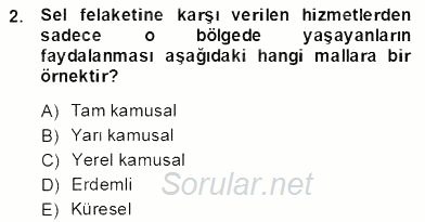 Mahalli İdareler Maliyesi 2013 - 2014 Dönem Sonu Sınavı 2.Soru