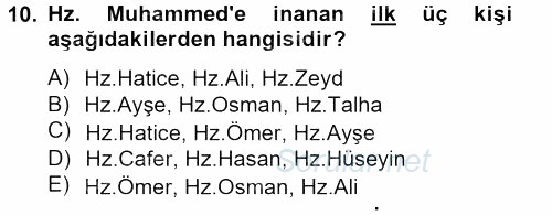 Genel Uygarlık Tarihi 2012 - 2013 Dönem Sonu Sınavı 10.Soru