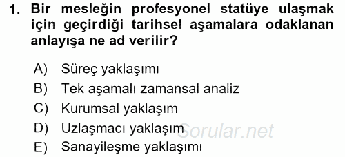 Endüstri Sosyolojisi 2016 - 2017 Dönem Sonu Sınavı 1.Soru