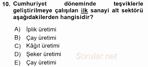 Endüstri Sosyolojisi 2016 - 2017 Dönem Sonu Sınavı 10.Soru