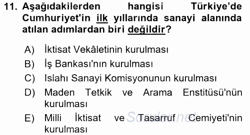 Endüstri Sosyolojisi 2016 - 2017 Dönem Sonu Sınavı 11.Soru