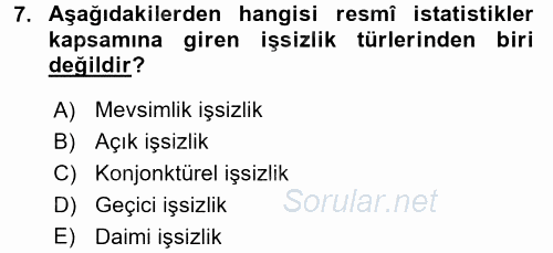 Endüstri Sosyolojisi 2016 - 2017 Dönem Sonu Sınavı 7.Soru