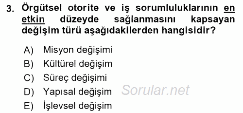 Kamu Yönetiminde Çağdaş Yaklaşımlar 2017 - 2018 Ara Sınavı 3.Soru