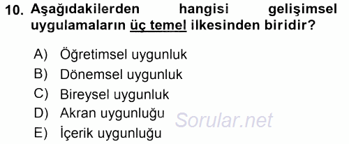 Özel Öğretim Yöntemleri 2 2016 - 2017 Dönem Sonu Sınavı 10.Soru
