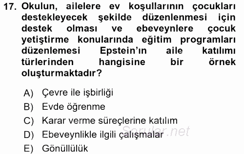 Özel Öğretim Yöntemleri 2 2016 - 2017 Dönem Sonu Sınavı 17.Soru