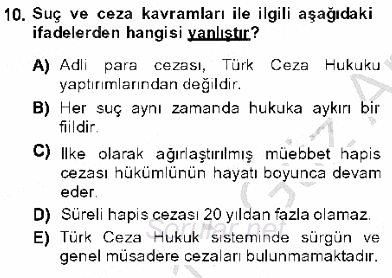 Hukukun Temel Kavramları 1 2013 - 2014 Ara Sınavı 10.Soru