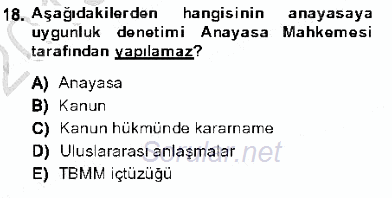 Hukukun Temel Kavramları 1 2013 - 2014 Ara Sınavı 18.Soru