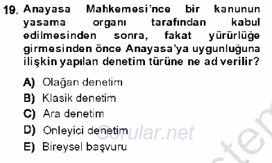 Hukukun Temel Kavramları 1 2013 - 2014 Ara Sınavı 19.Soru