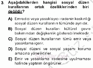 Hukukun Temel Kavramları 1 2013 - 2014 Ara Sınavı 3.Soru