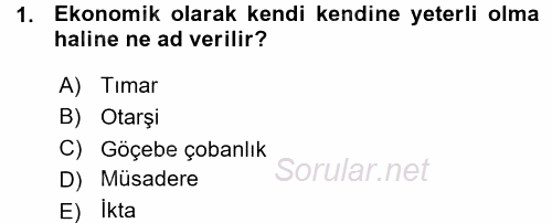 Türk İdare Tarihi 2015 - 2016 Ara Sınavı 1.Soru