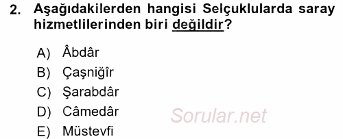 Türk İdare Tarihi 2015 - 2016 Ara Sınavı 2.Soru