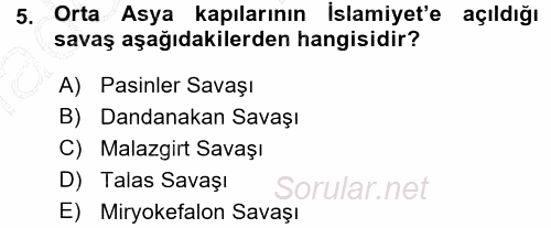 Türk İdare Tarihi 2015 - 2016 Ara Sınavı 5.Soru