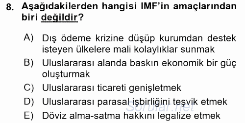 Ekonominin Güncel Sorunları 2016 - 2017 Ara Sınavı 8.Soru