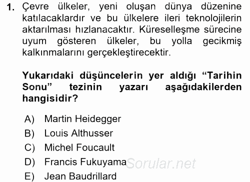 Medya Siyaset Kültür 2015 - 2016 Dönem Sonu Sınavı 1.Soru