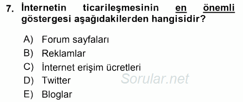 Medya Siyaset Kültür 2015 - 2016 Dönem Sonu Sınavı 7.Soru