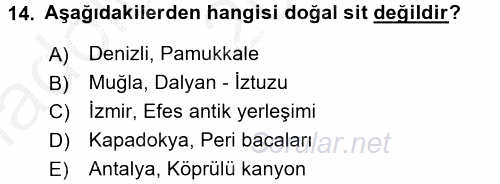Peyzaj Çevre ve Tarım 2016 - 2017 Ara Sınavı 14.Soru