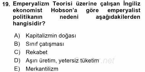 Uluslararası İlişkiler Kuramları 2 2016 - 2017 Dönem Sonu Sınavı 19.Soru