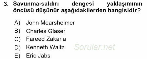 Uluslararası İlişkiler Kuramları 2 2016 - 2017 Dönem Sonu Sınavı 3.Soru