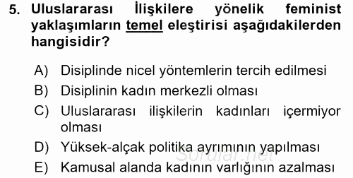 Uluslararası İlişkiler Kuramları 2 2016 - 2017 Dönem Sonu Sınavı 5.Soru