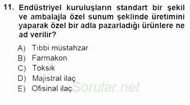 Tıbbi Terminoloji 2012 - 2013 Dönem Sonu Sınavı 11.Soru