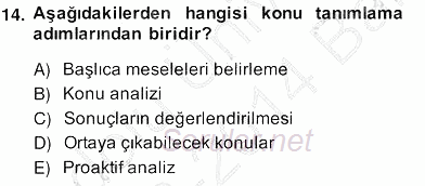 Marka İletişim Kampanyaları 2013 - 2014 Ara Sınavı 14.Soru