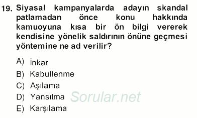 Marka İletişim Kampanyaları 2013 - 2014 Ara Sınavı 19.Soru