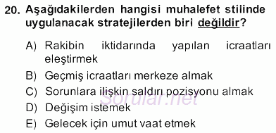 Marka İletişim Kampanyaları 2013 - 2014 Ara Sınavı 20.Soru