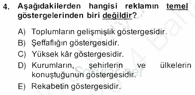 Marka İletişim Kampanyaları 2013 - 2014 Ara Sınavı 4.Soru