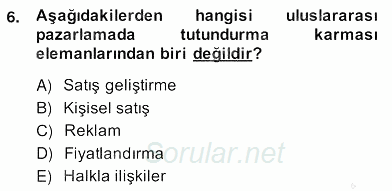 Marka İletişim Kampanyaları 2013 - 2014 Ara Sınavı 6.Soru