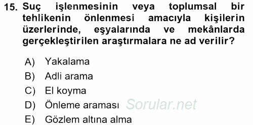 Temel İnsan Hakları Bilgisi 2 2015 - 2016 Dönem Sonu Sınavı 15.Soru