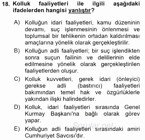 Temel İnsan Hakları Bilgisi 2 2015 - 2016 Dönem Sonu Sınavı 18.Soru