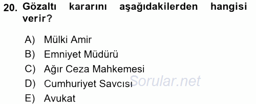 Temel İnsan Hakları Bilgisi 2 2015 - 2016 Dönem Sonu Sınavı 20.Soru